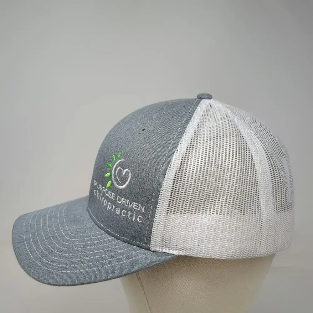 Richardson Trucker Hat Gray One Size Purpose Driven Chiropractic Logo Snapback